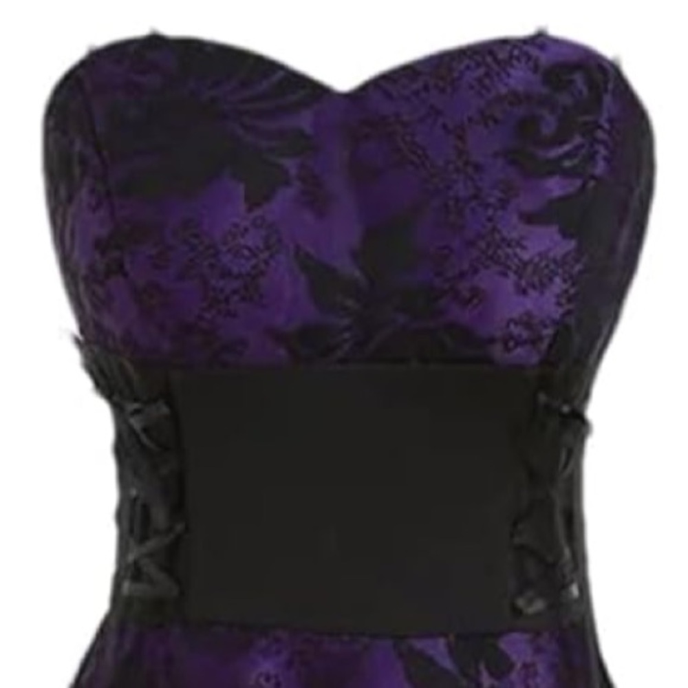 NWOT Steampunk Corseted Hi-Lo Lace Cocktail Dress - Picture 3 of 14